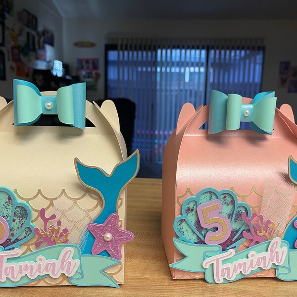 Mermaid Birthday Gable Box | Favor Box | Digital SVG Download - Etsy