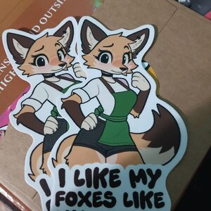 I Like My Foxes Like My Coffee Furry Stickers (4x4) - Etsy
