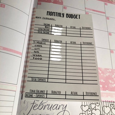 Monthly Budget Printable, Bullet Journal Budget Printable, Budget ...