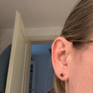 Customer photo from Natalia, Raw Black Diamond Stud Earrings