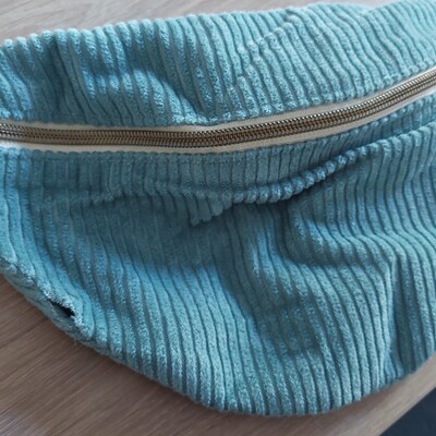Sac banane velours vert bleu pastel et or - Etsy France