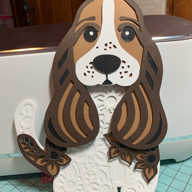 バセットハウンド犬 SVG | レイヤードバセットカッティング