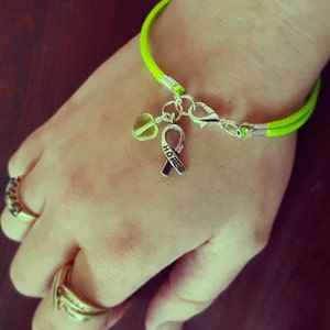 Lime Green Awareness Bracelet cotton/poly Muscular Dystrophy, Lyme ...