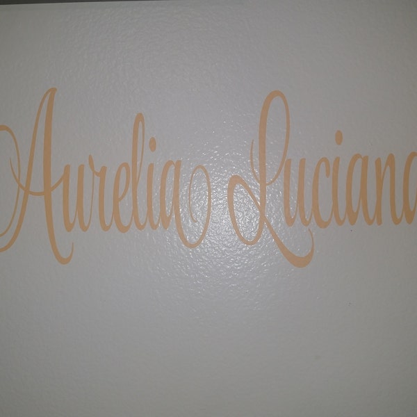 Personalized Name Wall Decal Girl Monogram Initial Fancy Cursive Name ...