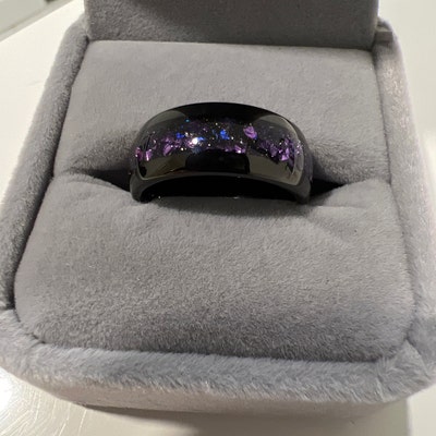 Crab Nebula Ring, 8mm-6mm-4mm Tungsten Outer Space Ring, Alexandrite ...