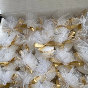 10 X Personalised Gold Themed Tealight Candle Wedding Favours set of 10 ...