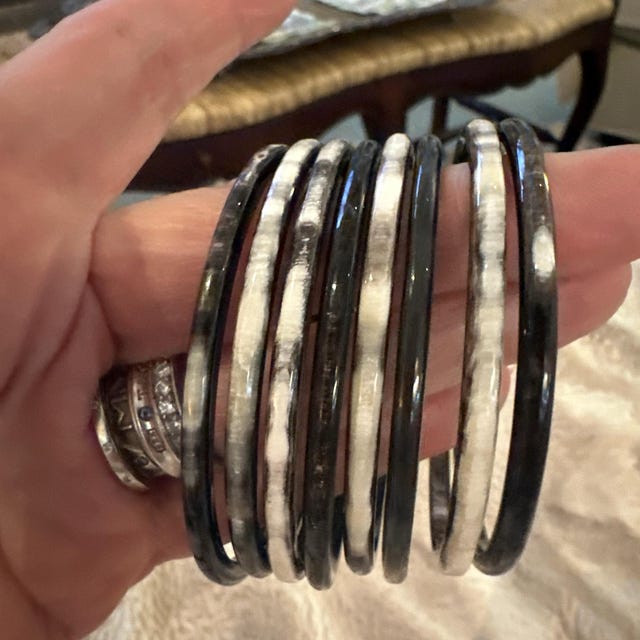 Natural Buffalo Horn Bracelet Set 10 Skinny Bangles BS03 - Etsy
