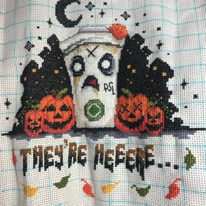 PSL They're Here Cross Stitch Pattern Modern, Funny, Cute, Gothic ...