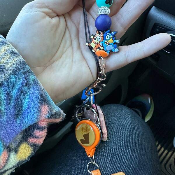 Personalized Teacher Lanyard With Keychain, Acrylic Name Charm Silicone Beaded Lanyard For ID Badges & Keys, Appreciation Gift For Teachers/Colleagues