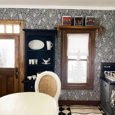 Dollhouse Wallpaper Deer and Rabbit Craftsman Bradbury & Bradbury 1:12 ...