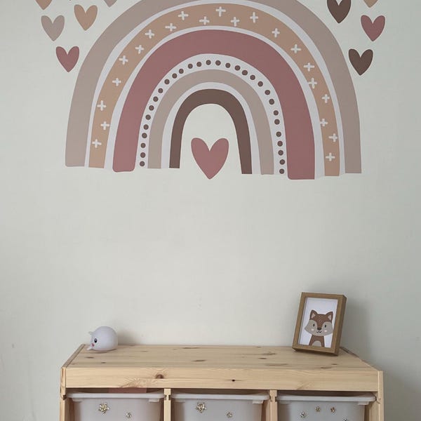 Little Deco Wandtattoo Regenbogen Mit Sternen – 120 X 80 Cm, Selbstklebend, Für Kinderzimmer