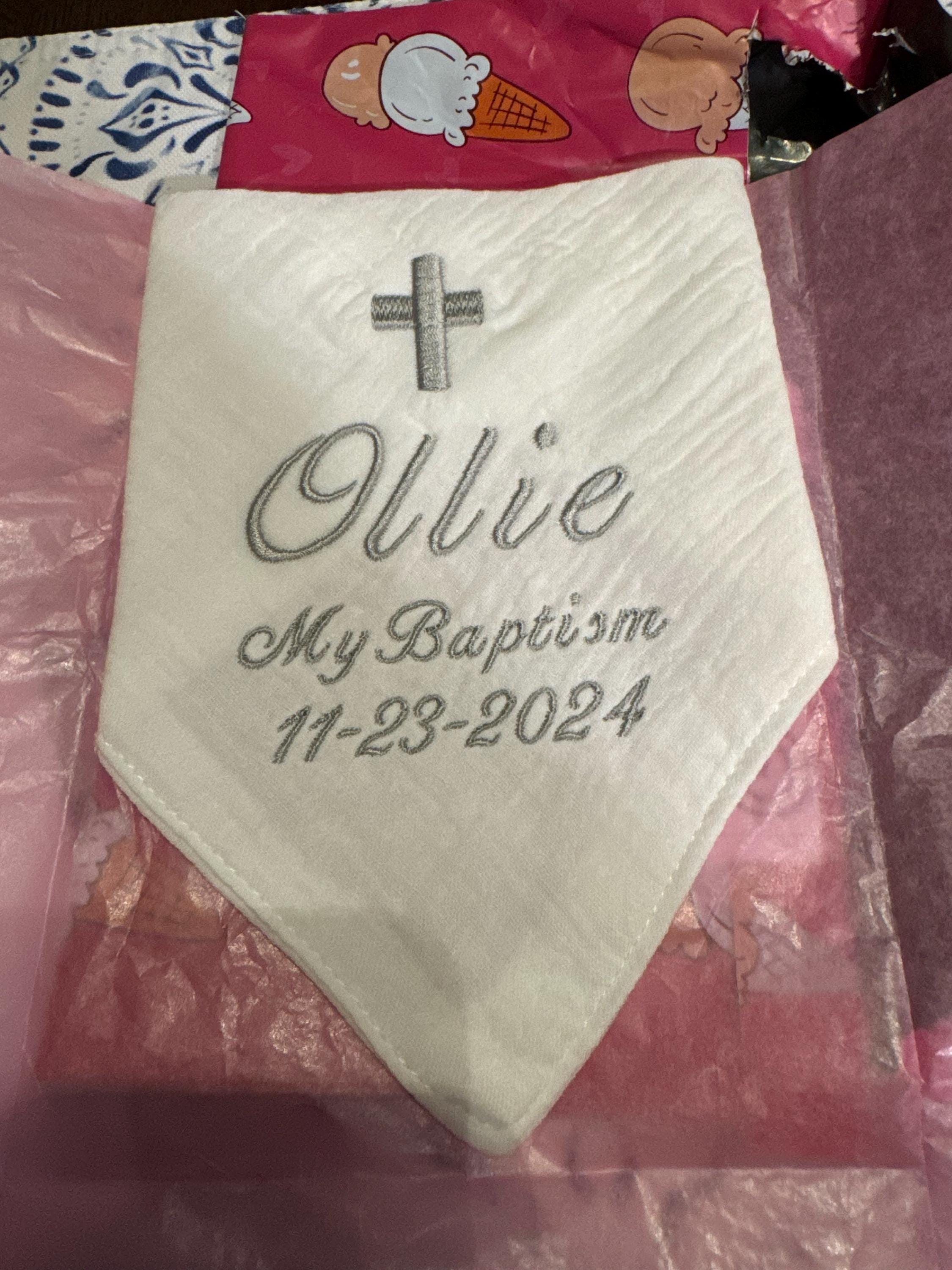 Personalized Baptism Bib - Thoughtful Baby Baptism Gift, Christening Keepsake, Christian Baptism Bib, Unique Baptismal Gift-Custom Bib