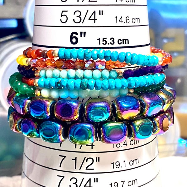Multi Turquoise Heishi Discs Beads 2x4mm 3x6mm 3x8mm 3x10mm 15.5" Strand