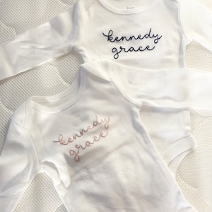 Name Monogram Custom Kids Shirts + Baby Onesie – Faith Lee Embroidery
