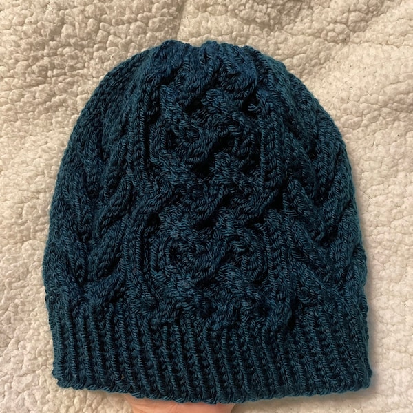 KNITTING PATTERN X Knit Hat Pattern, Cable Knit Hat Pattern, Men and ...