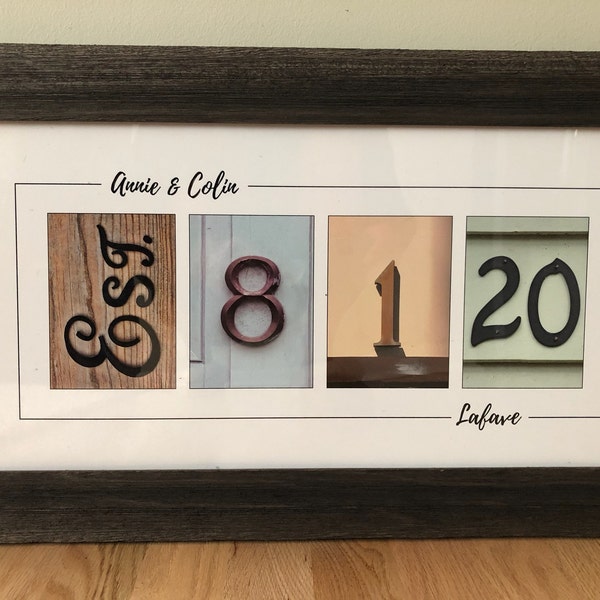 PERSONALIZED WEDDING GIFT for Couples, Anniversary Gift, Wedding Date ...