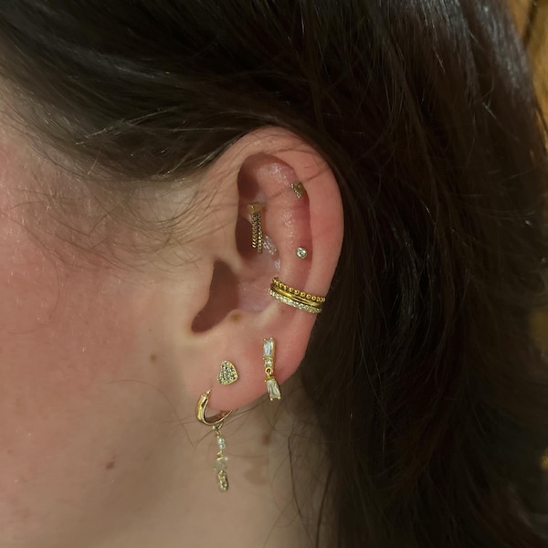 Triple Stack Conch Clicker, Gem Smooth Bead, G23 Titanium Conch, Gold ...