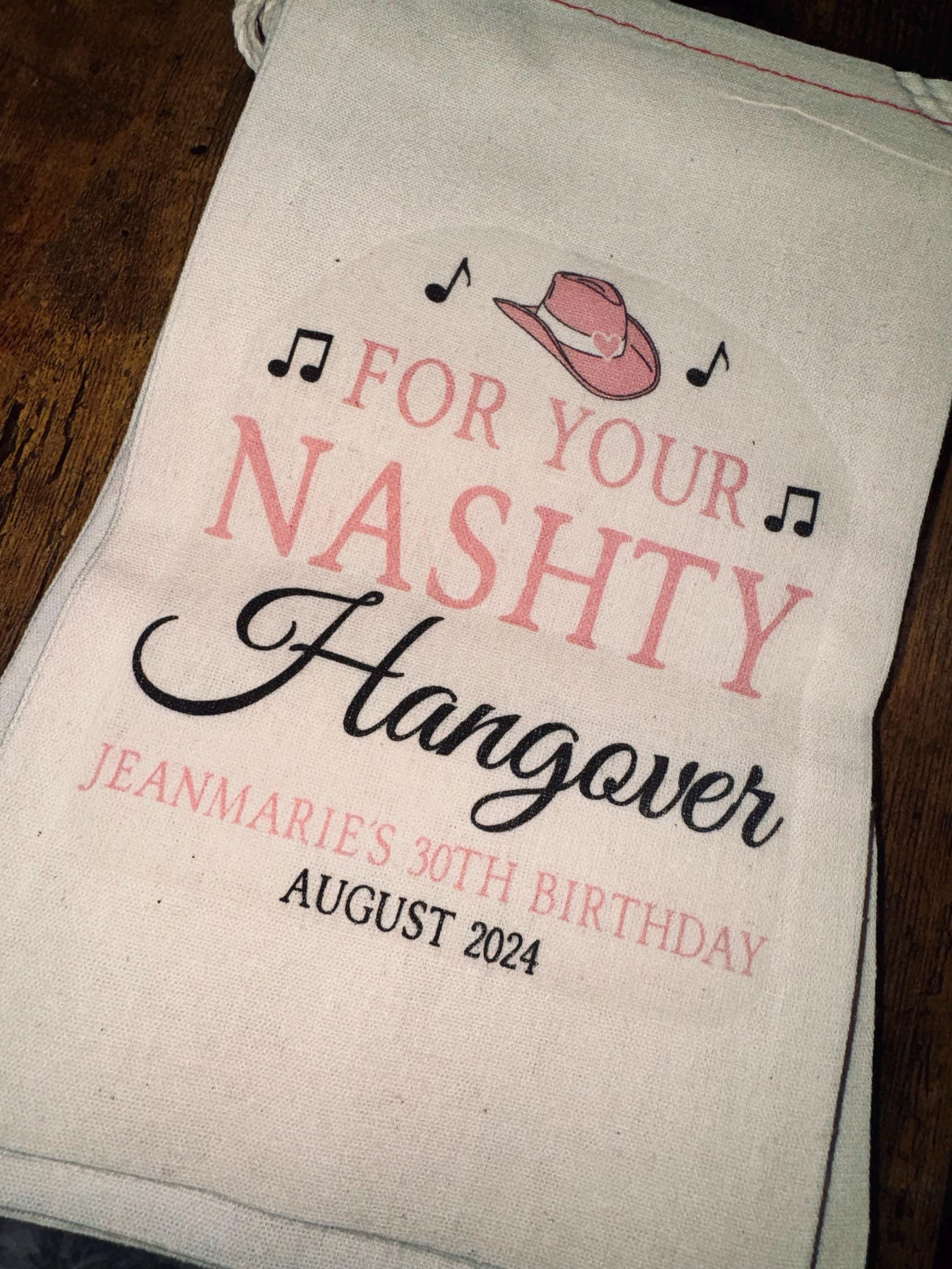 Nashville Bachelorette Hangover Kit, Nashville Birthday Recovery Kit Gastgeschenktüten, Nashty Nash Bash Survival Geschenktüten, Nashelorette Gastgeschenke