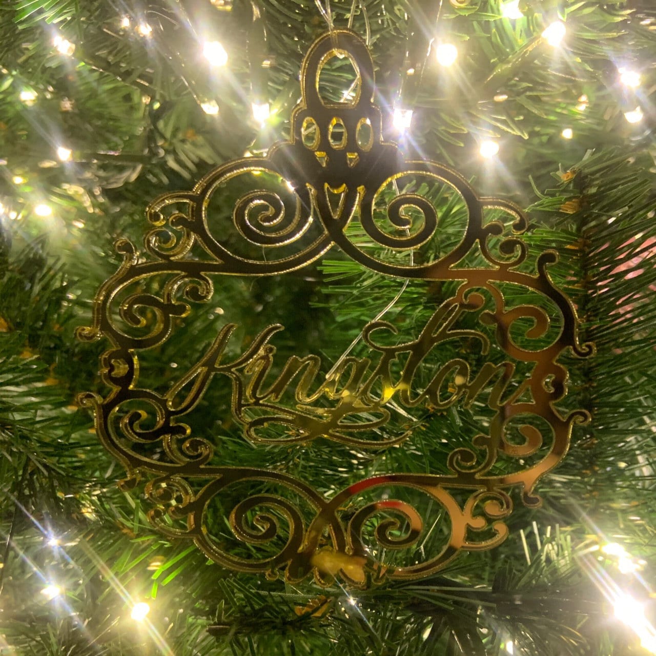 Personalized Christmas name bauble Custom ornament Tree decorations Gold mirror acrylic baubles Hanging home decor Personalised gift for her