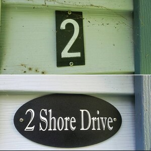 4" x 8" Oval House Number Sign wood sign address sign-V marble granite sign 