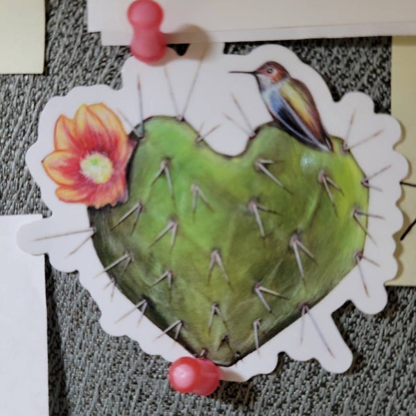 Corazon Espinado Sticker, Nopal Sticker, Cactus Sticker, Mexican ...