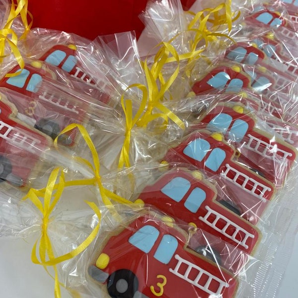 Fire Engine Bisuits Fire Engine Iced Biscuits - Etsy