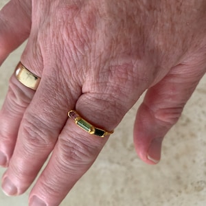 Customer photo from Heidi, Rainbow Raw Tourmaline Baguette Ring