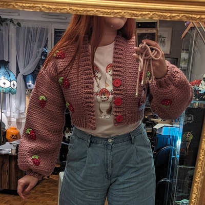 Patchwork Fruit Crochet Cardigan