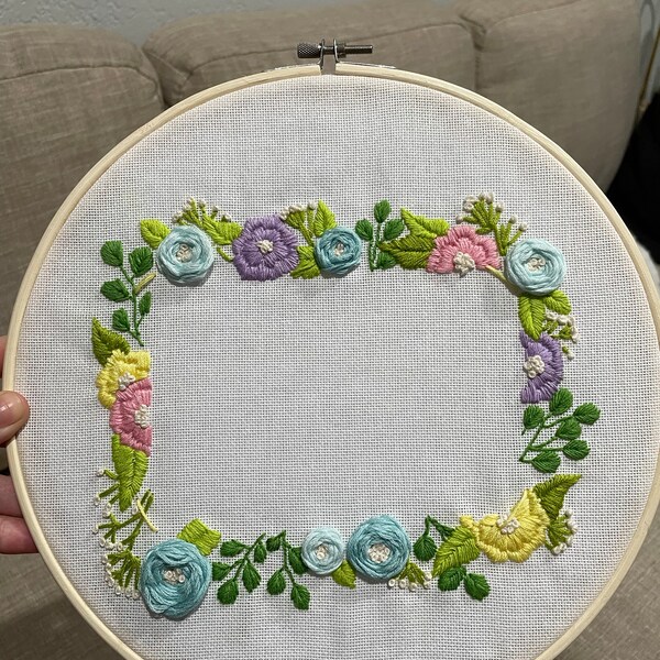PDF Pattern, Floral Embroidery, 4x6