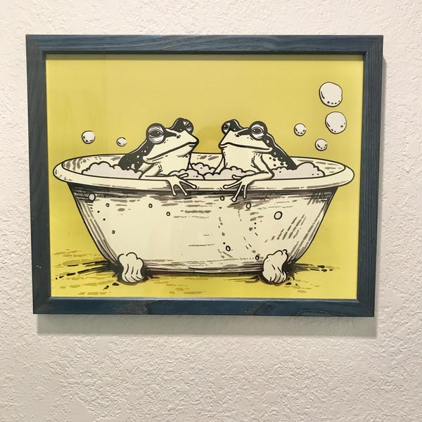 Retro Frog Wall Art, Digital Download, Printable Art, Music Wall Art