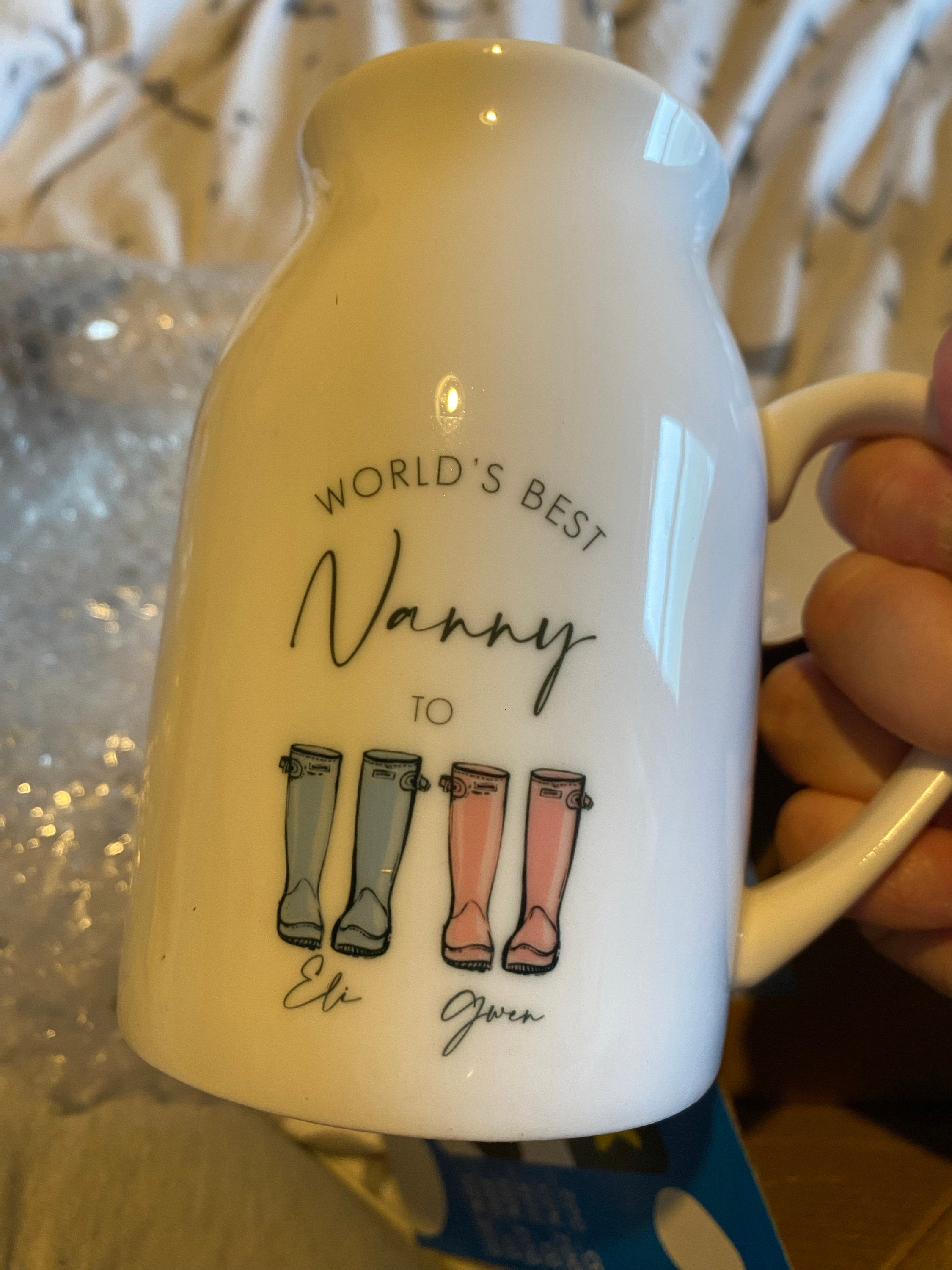 Personalisierter Muttertagskrug - Muttertagsvase - Muttertagsgeschenk - Oma-Geschenke - Mama-Geschenk - Geschenke für Mama - Gartengeschenke - Blumenvase