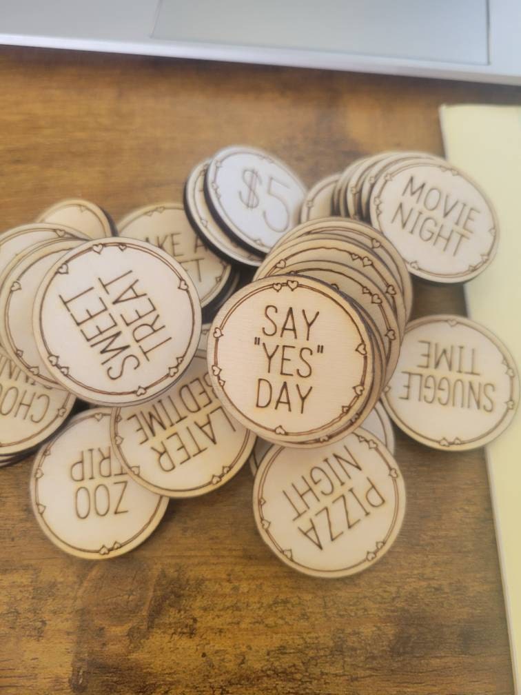 Easter Basket Egg Tokens Set of 42 | Easter Basket Stuffers | Wooden Easter Reward Coins | Egg Hunt Prizes and Rewards for Children