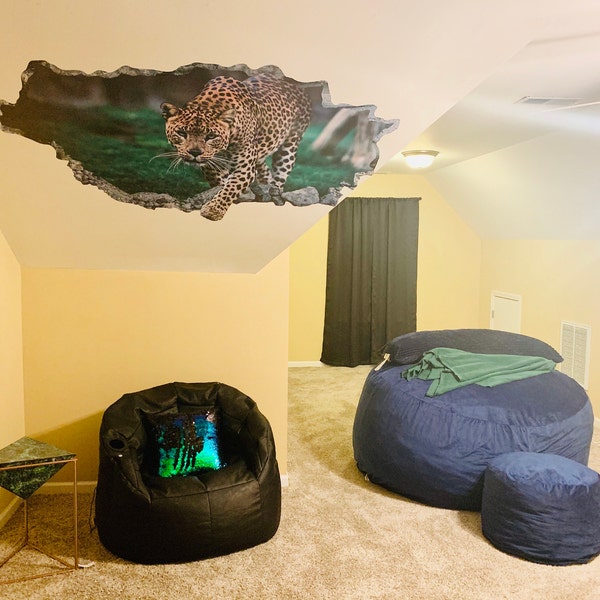 Leopard Wall Decal - Animal 3D Smashed Wall Art Sticker Kids Decor ...