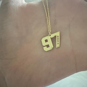 Black Number 1 To 99 Chain Neckalce For Boy Athletes Baseball