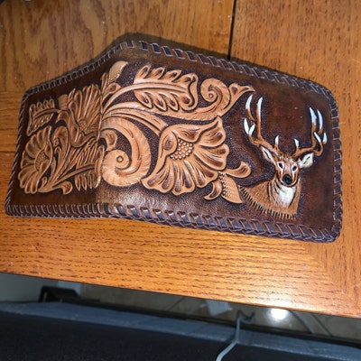 Hand Tooled Western Leather Saddle Bags - Etsy