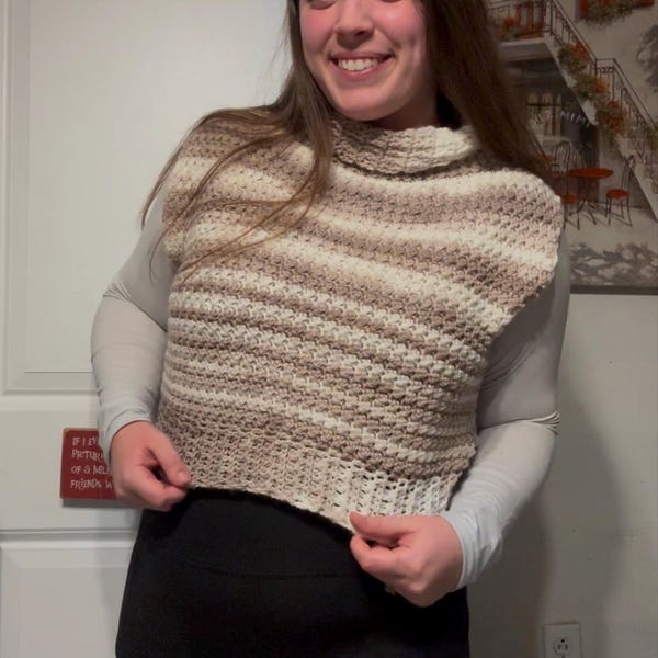 Crochet Turtleneck PATTERN: Atticus // Sleeveless Textured Vest for Any ...