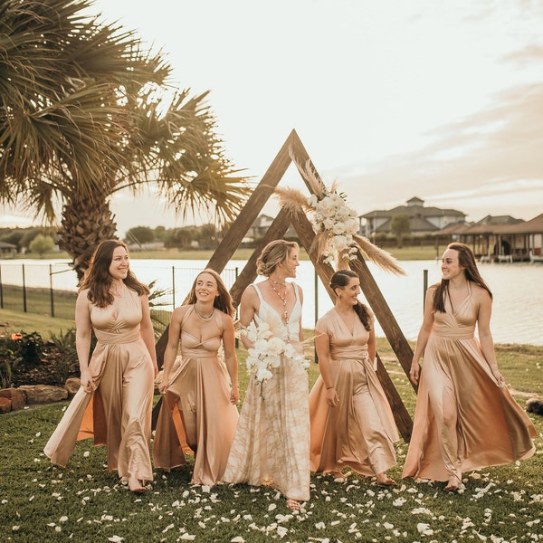 Luxe Custom Silver Infinity bridesmaid dress