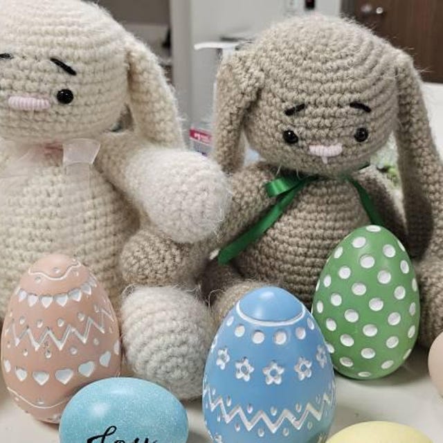 A customer's finished Be My Bunny Crochet Pattern (Soft Amigurumi Plush)