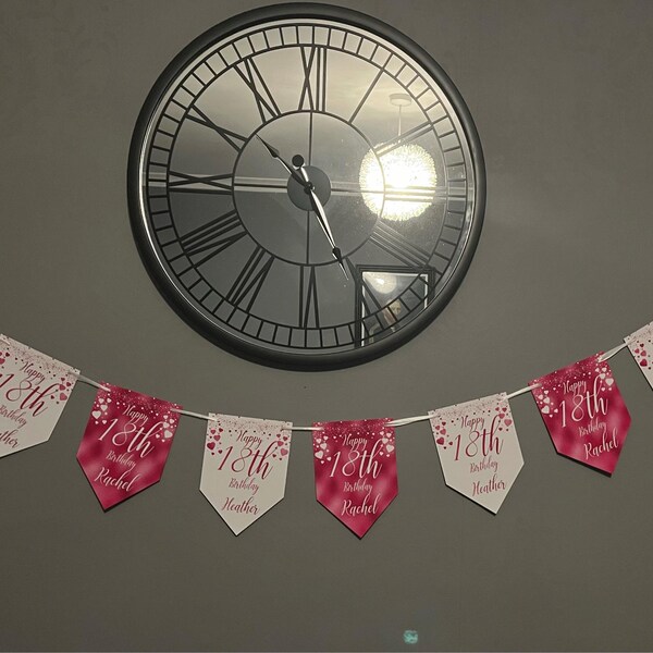 Custom Age Bunting Personalised Rose Gold Birthday Bunting Banner - Customize For 18th, 21st, 30th, Any Age! Custom Birthday Banner - Foto 4