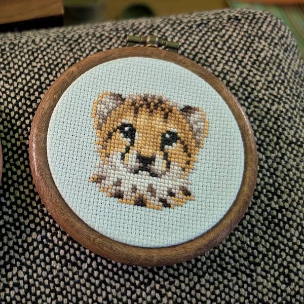 Cheetah Cross Stitch Pattern PDF - Baby Cheetah Embroidery - Instant ...