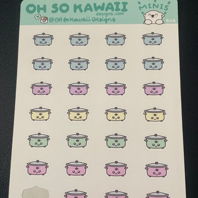 Kawaii Crockpot Stickers Crockpot Planner Stickers Meal Planning ...