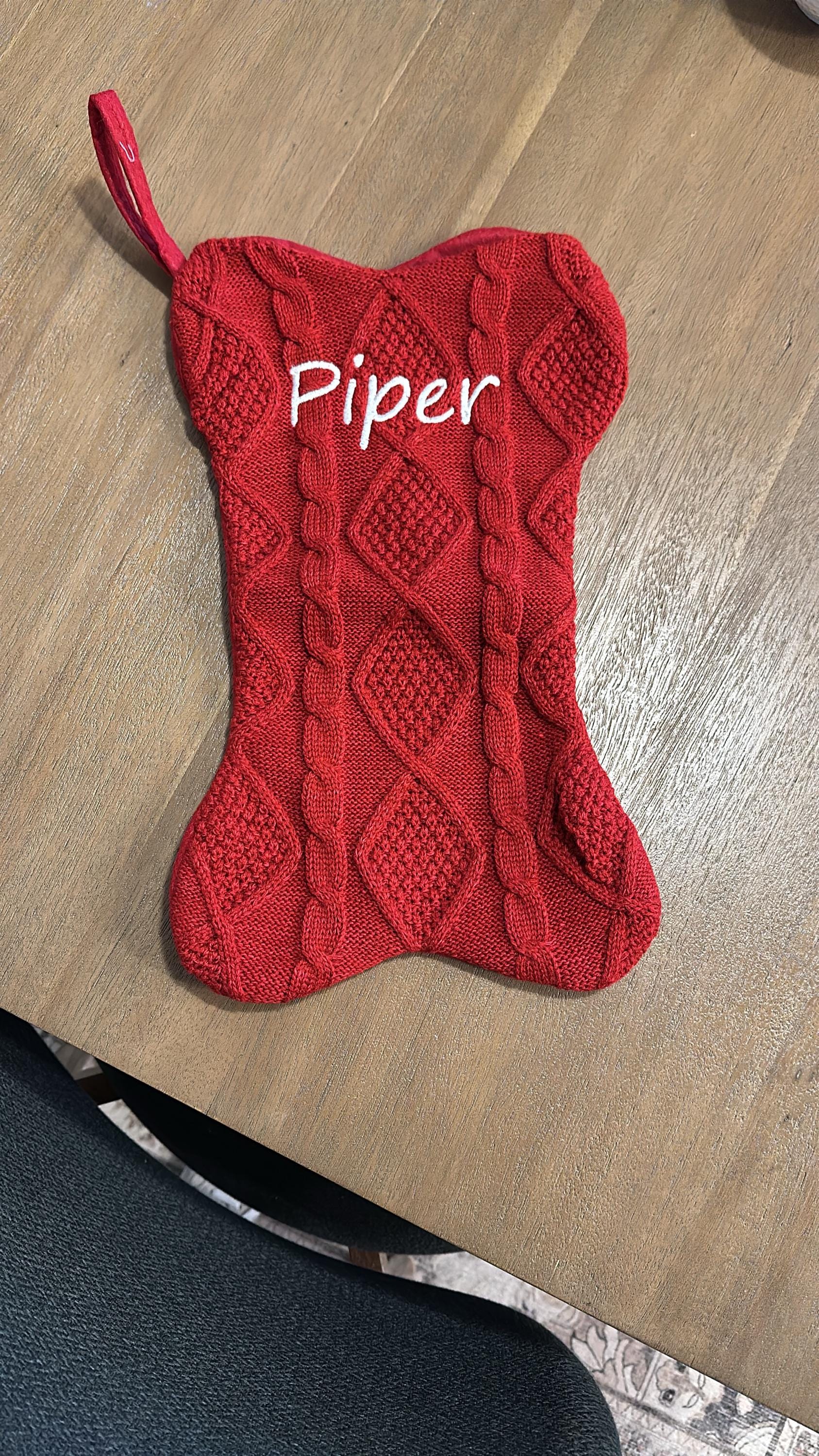Personalized Dog Bone Christmas Stockings with Name, Bone Holiday Stocking for Dog, Christmas Dog Stocking,Embroidered Pet Stocking