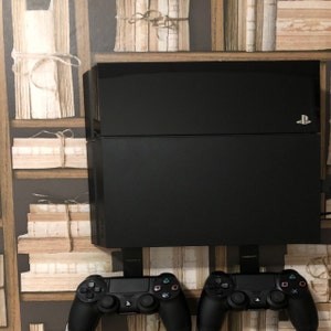 Playstation 4 SLIM 2pcs Controller Wall Mount PS4 Black Metal