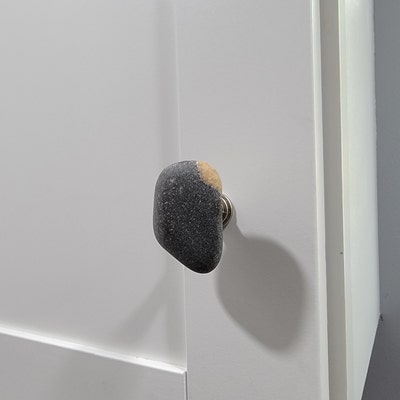 BEACH Stone Cabinet Knobs Stone Drawer Pulls CUSTOM ORDERS W/ Stone