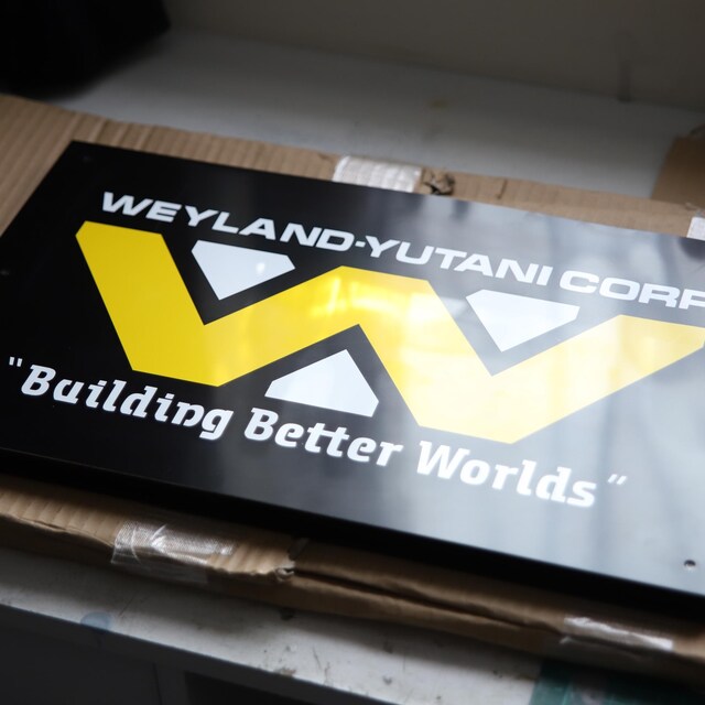 Weyland Corporation Alien License Plate Frame – Gloss Black Plastic, Front Or Rear