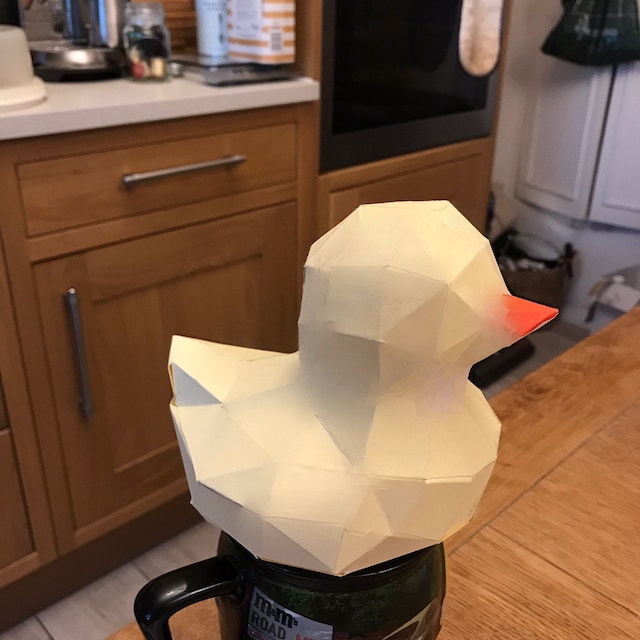 Be the Paper-duck. Not Rubber Duck. Low Poly Sculpture PDF for 