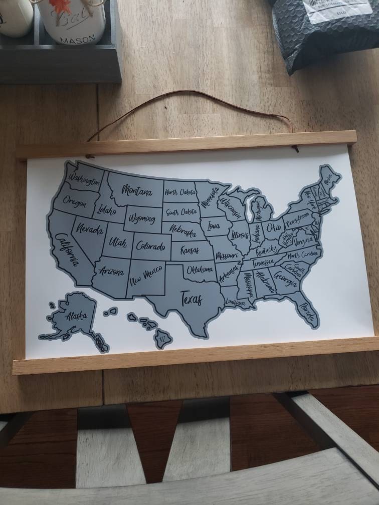USA Scratch Off Map; State Symbols map; United States Poster; Educational travel scratch off poster; Places Traveled Map; Scratch off poster