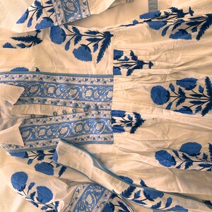 Handblock Blue Midi Dress main image 0