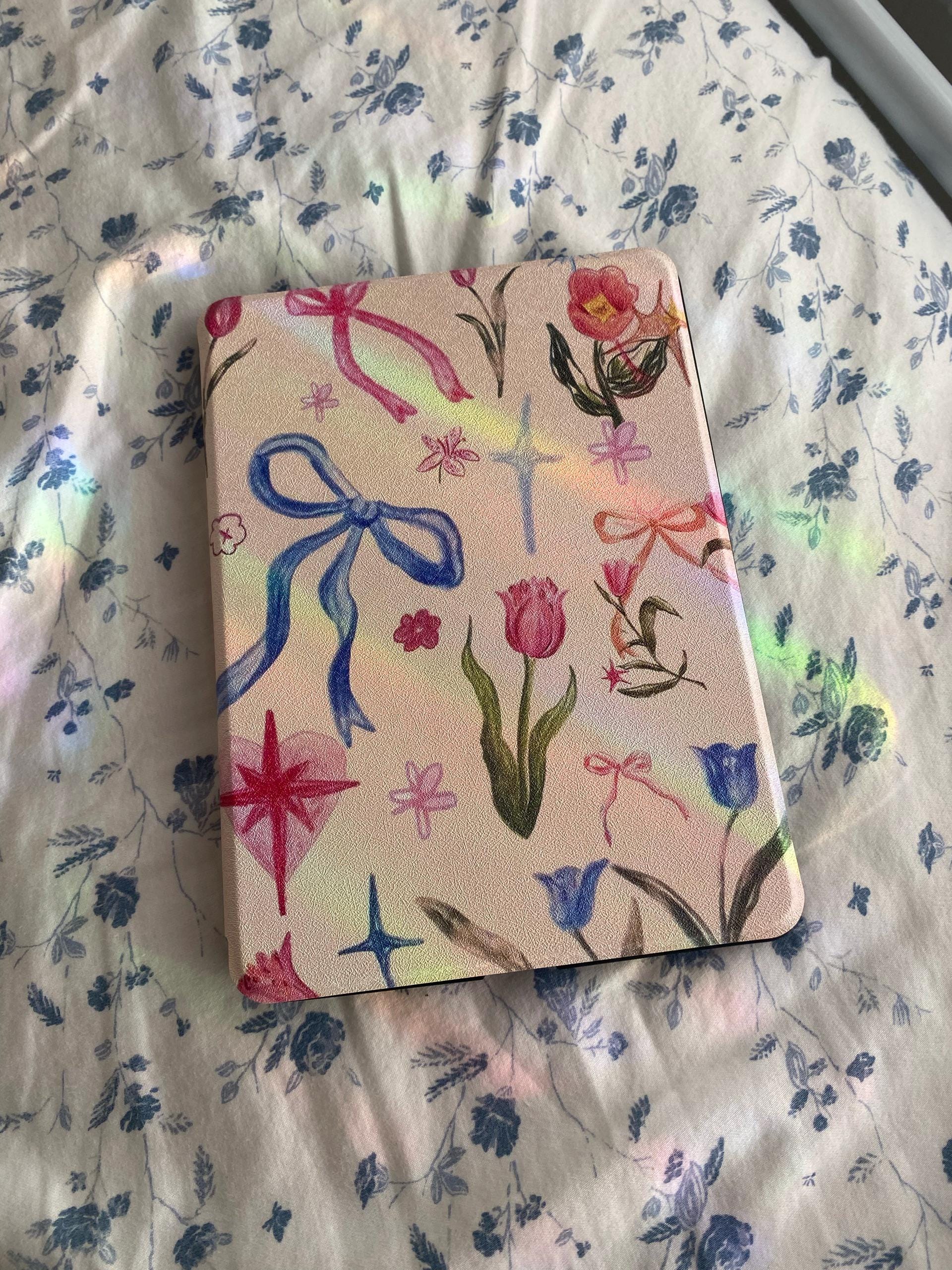 Cute Bowknot Tulip Kindle Case With Hand Strap,kindle 6&#39;&#39;/6.8&#39;&#39;/7&quot; case,Kindle paperwhite 12th/11th/10th case,Kindle 12/11/10,Kindle 2024