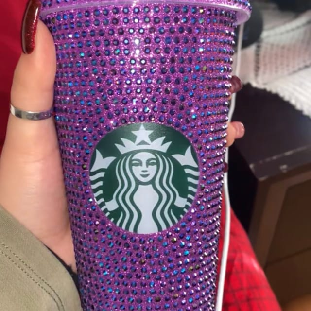 Purple Amethyst AB Rhinestone Starbucks 24 Oz Reusable Cold Cup, Starbucks  Cup, Custom Cup, Starbucks, Rhinestone Starbucks Cup, 24oz Cup 